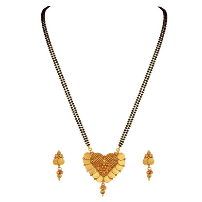 One Gram Gold Plated Goddess Laxmi Coin Mangalsutra