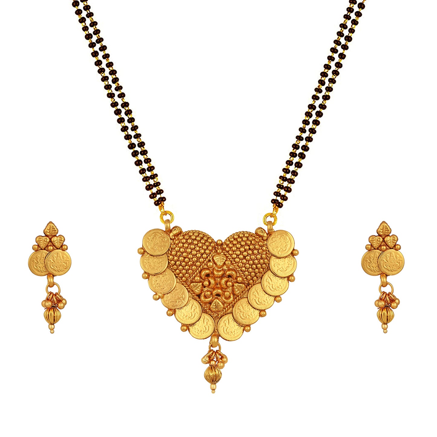 One Gram Gold Plated Goddess Laxmi Coin Mangalsutra
