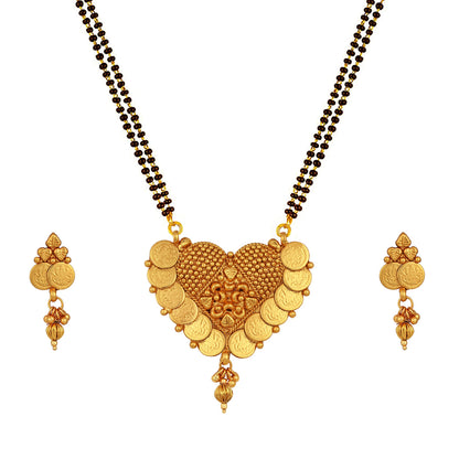 One Gram Gold Plated Goddess Laxmi Coin Mangalsutra
