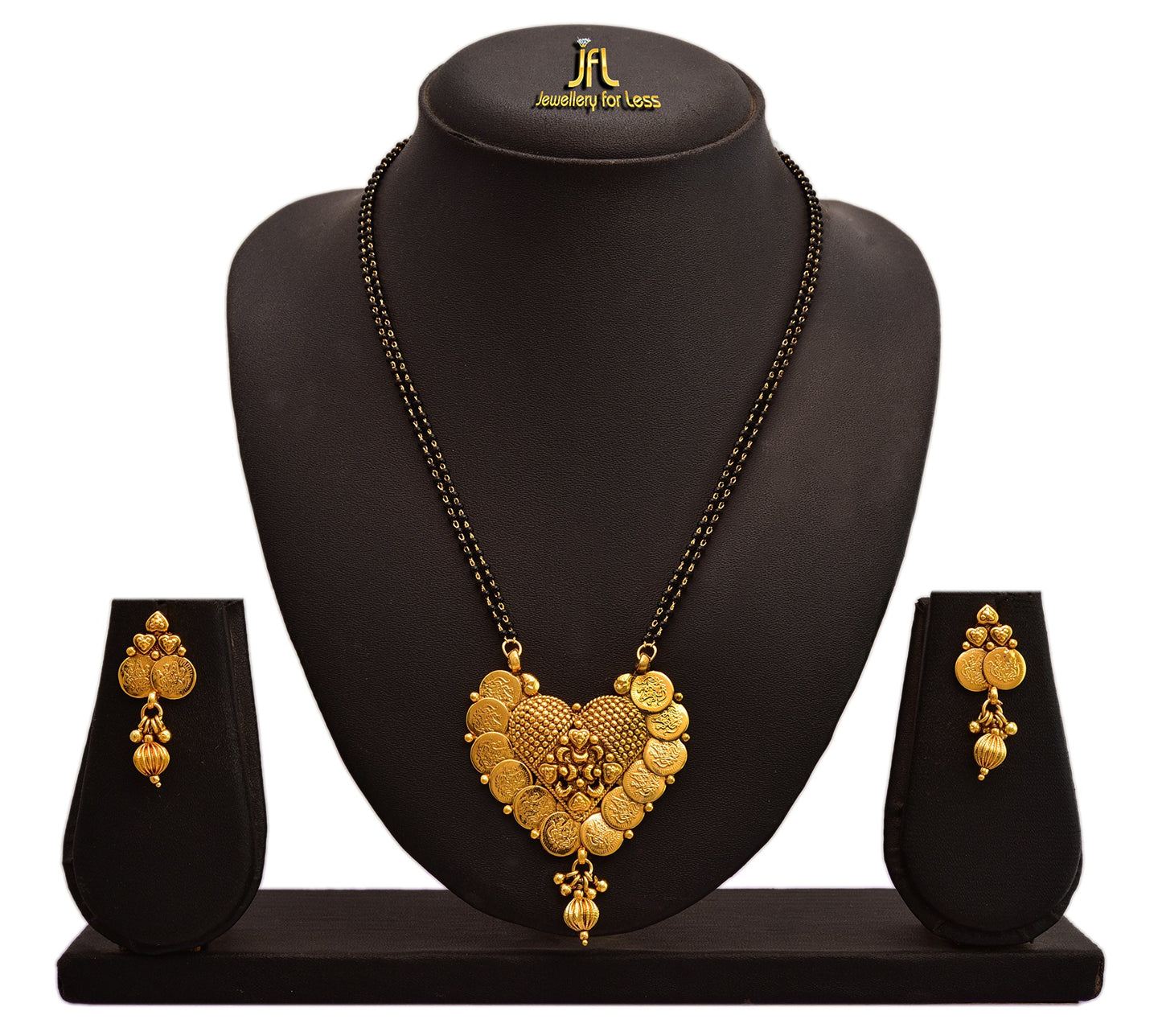 One Gram Gold Plated Goddess Laxmi Coin Mangalsutra
