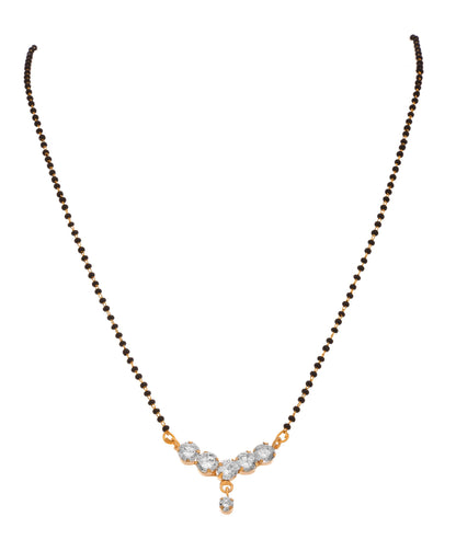 One Gram Gold Plated Cubic Zirconia Diamond Mangalsutra .