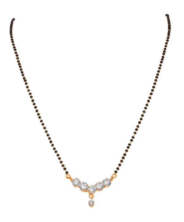 One Gram Gold Plated Cubic Zirconia Diamond Mangalsutra .