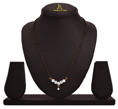 One Gram Gold Plated Cubic Zirconia Diamond Mangalsutra .