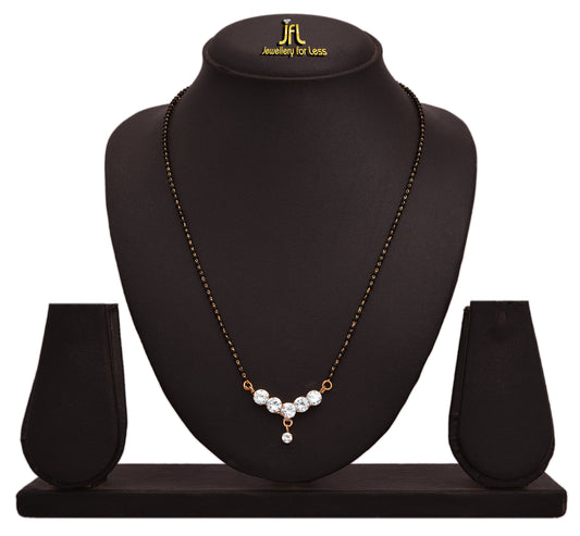 One Gram Gold Plated Cubic Zirconia Diamond Mangalsutra .