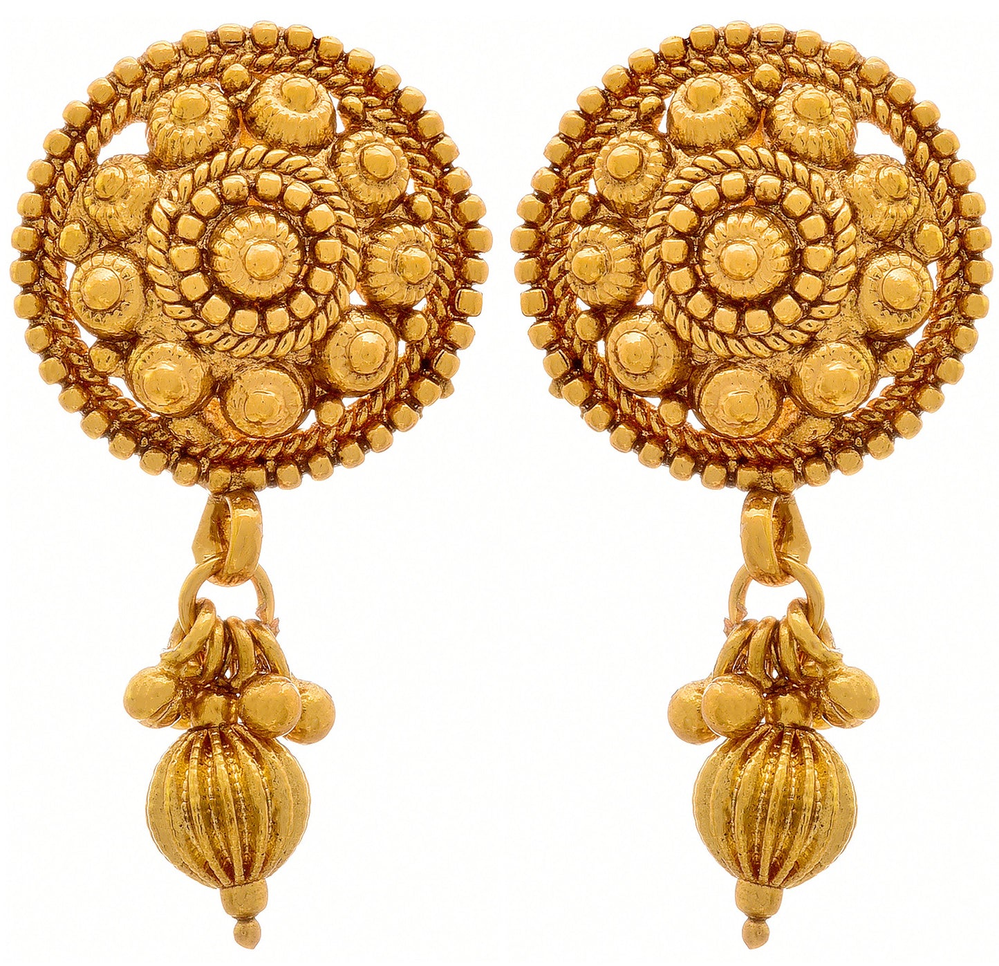 One Gram Gold Plated Mangalsutra With Earring And Double Black Beaded Chain