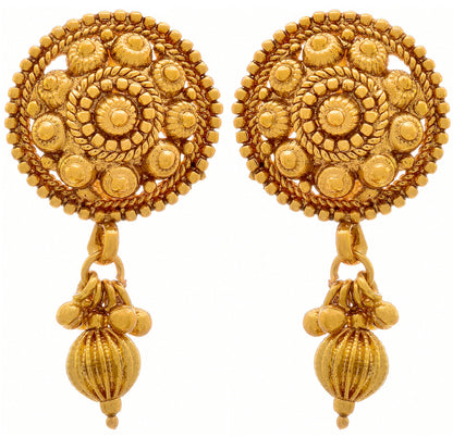 One Gram Gold Plated Mangalsutra With Earring And Double Black Beaded Chain
