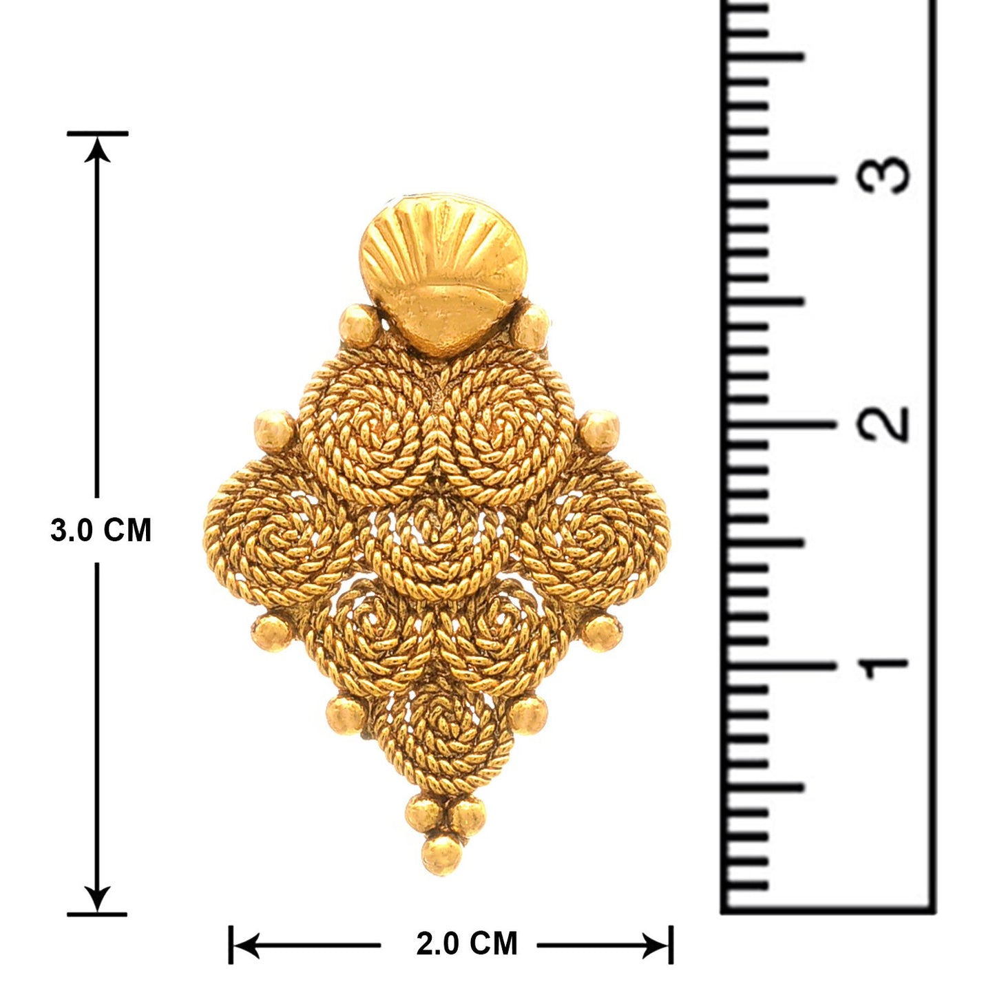 One Gram Gold Plated Spiral Mangalsutra With Earring And Double Black Beaded Chain