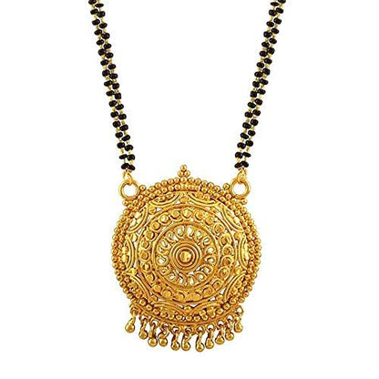 Handcrafted Floral Mangalsutra – Premium Gold-Plated Traditional Pendant