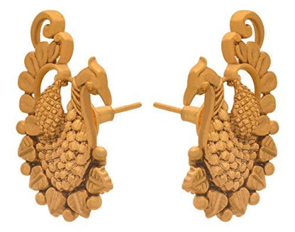 Gold-Plated Dual Peacock Mangalsutra – Double Black Beaded Chain Combo
