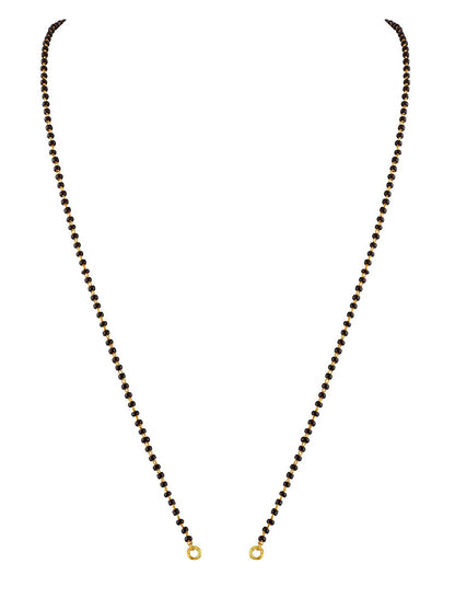 Micro High Black Gold Plated Copper Bead Mangalsutra Chain (Single Line 18 Inches)