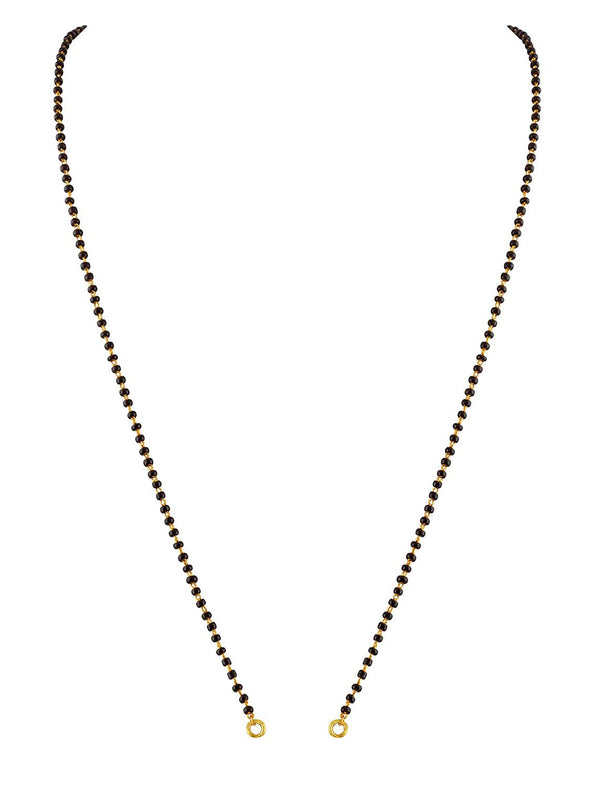Micro High Black Gold Plated Copper Bead Mangalsutra Chain (Single Line 18 Inches)