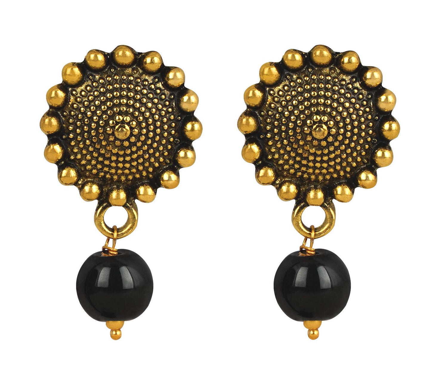 Gold-Plated Key Hole Mangalsutra – Double Chain Black Beaded Ethnic Set