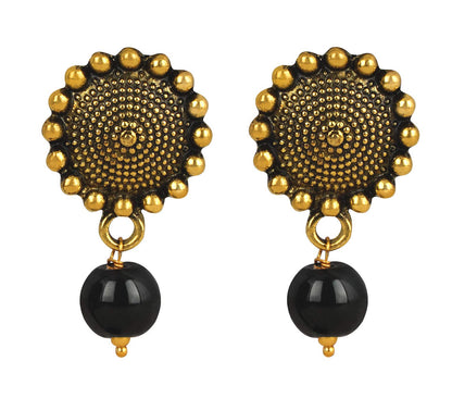 Gold-Plated Key Hole Mangalsutra – Double Chain Black Beaded Ethnic Set