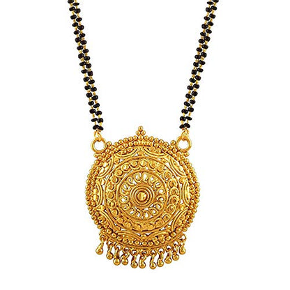 Gold-Plated Floral Mangalsutra – Modern Ethnic Necklace for Daily Wear