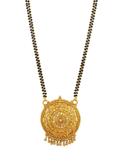 Gold-Plated Floral Mangalsutra – Modern Ethnic Necklace for Daily Wear