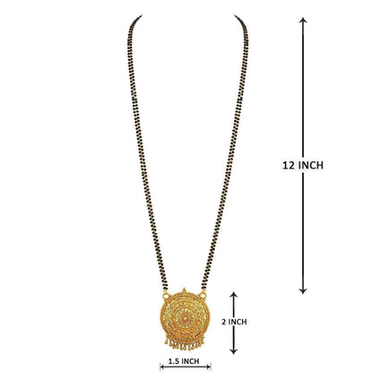 Gold-Plated Floral Mangalsutra – Modern Ethnic Necklace for Daily Wear