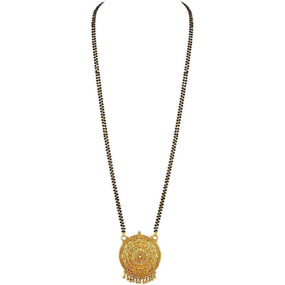 Gold-Plated Floral Mangalsutra – Modern Ethnic Necklace for Daily Wear