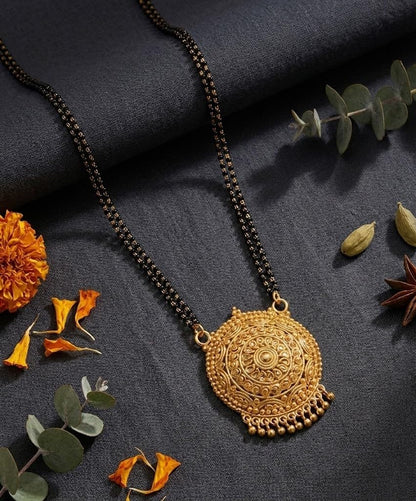 Gold-Plated Floral Mangalsutra – Modern Ethnic Necklace for Daily Wear
