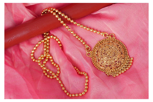 Gold-Plated Pendant Necklace – Elegant Ball Chain Set for Daily Wear