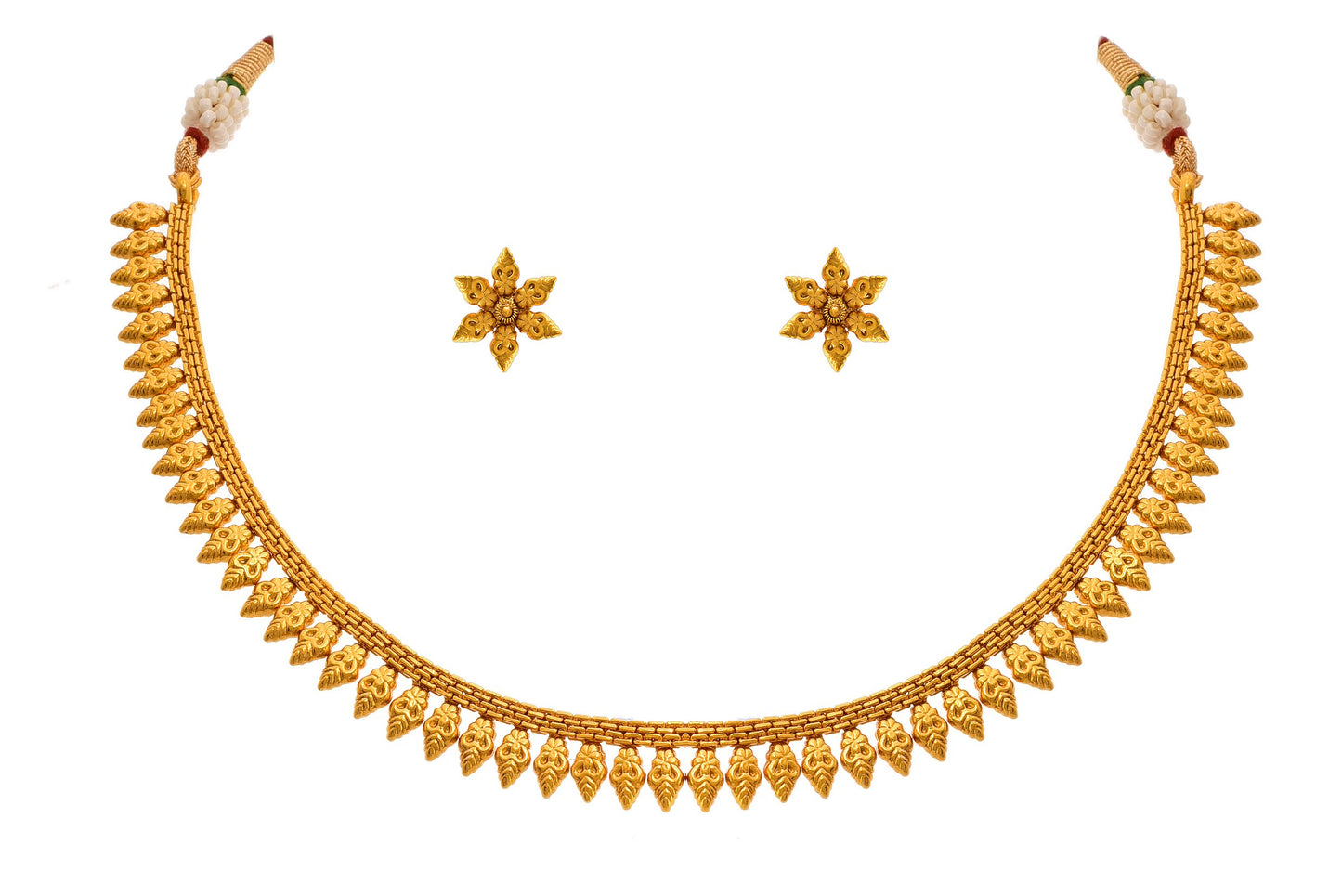 Gold Plated Necklace With Earrings