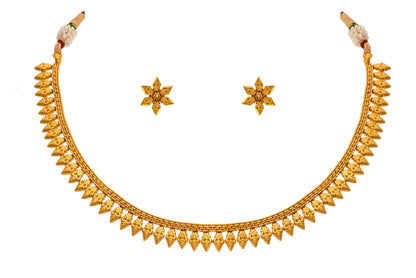 Gold Plated Necklace With Earrings