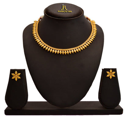 Gold Plated Necklace With Earrings