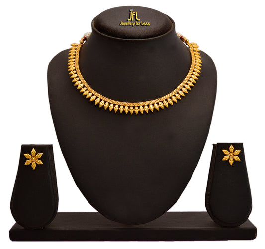 Gold Plated Necklace With Earrings