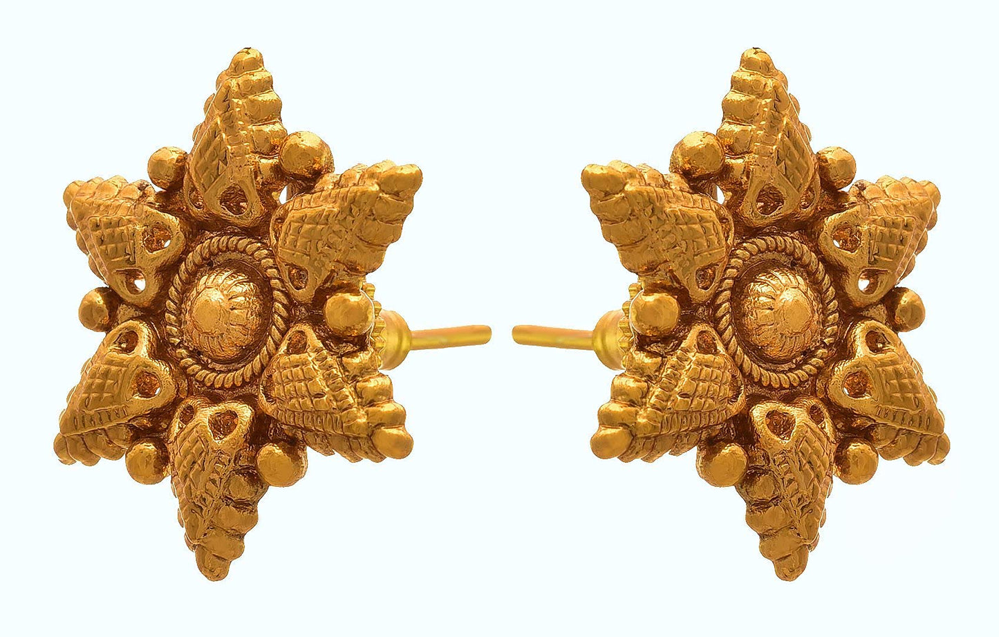 One Gram Gold Plated Temple Necklace Set With Stud Earrings