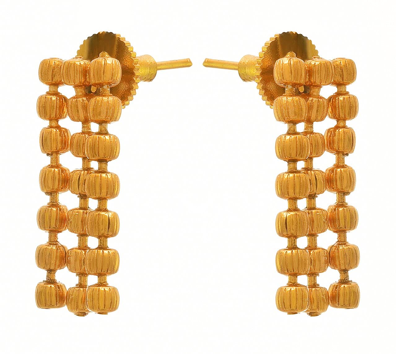 One Gram Gold Plated Bead Long Necklace Set With Earring .