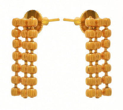 One Gram Gold Plated Bead Long Necklace Set With Earring .