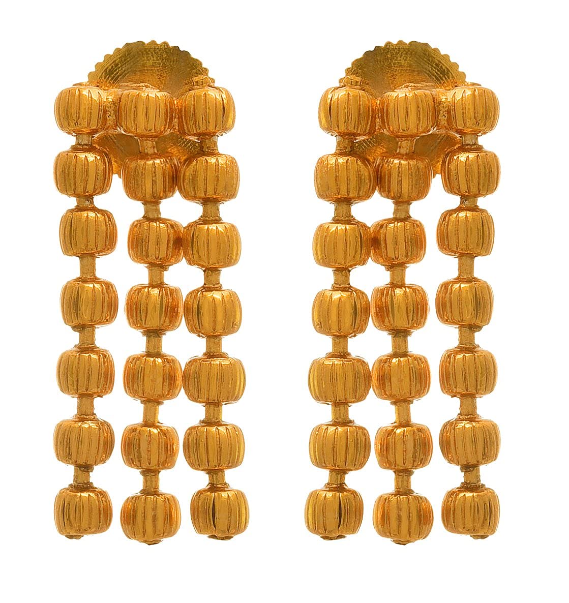 One Gram Gold Plated Bead Long Necklace Set With Earring .