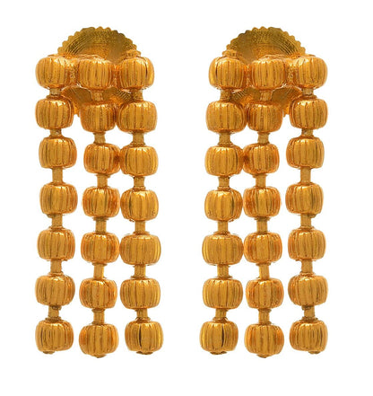 One Gram Gold Plated Bead Long Necklace Set With Earring .