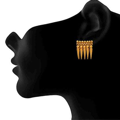 Modern 1G Gold Plated Divine Sun Rays Necklace Set With Earrings
