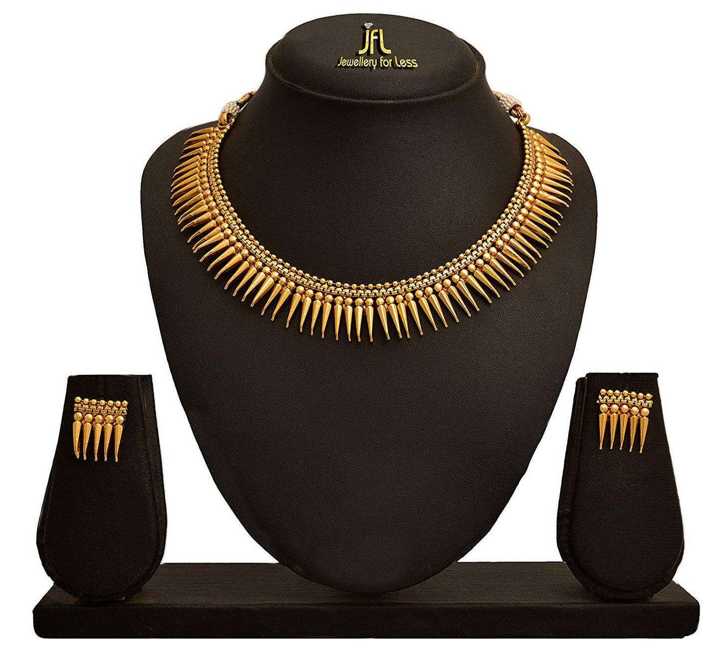 Modern 1G Gold Plated Divine Sun Rays Necklace Set With Earrings