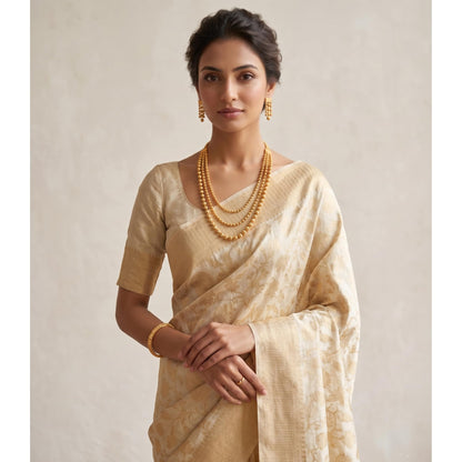 Gold Plated Multi Layer Necklace Set With Earrings