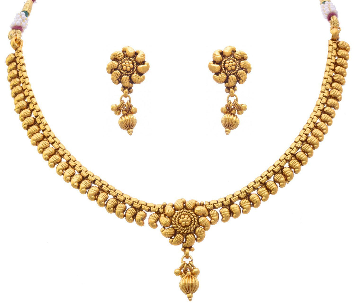 And 1 G Golden Gold Plated Kaerie Necklace Set With Earring