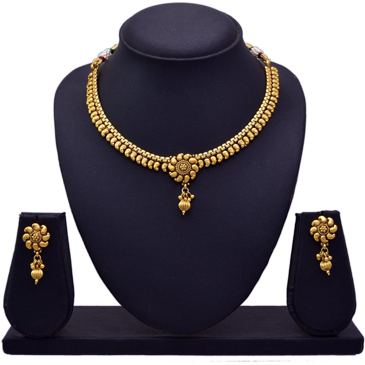 And 1 G Golden Gold Plated Kaerie Necklace Set With Earring