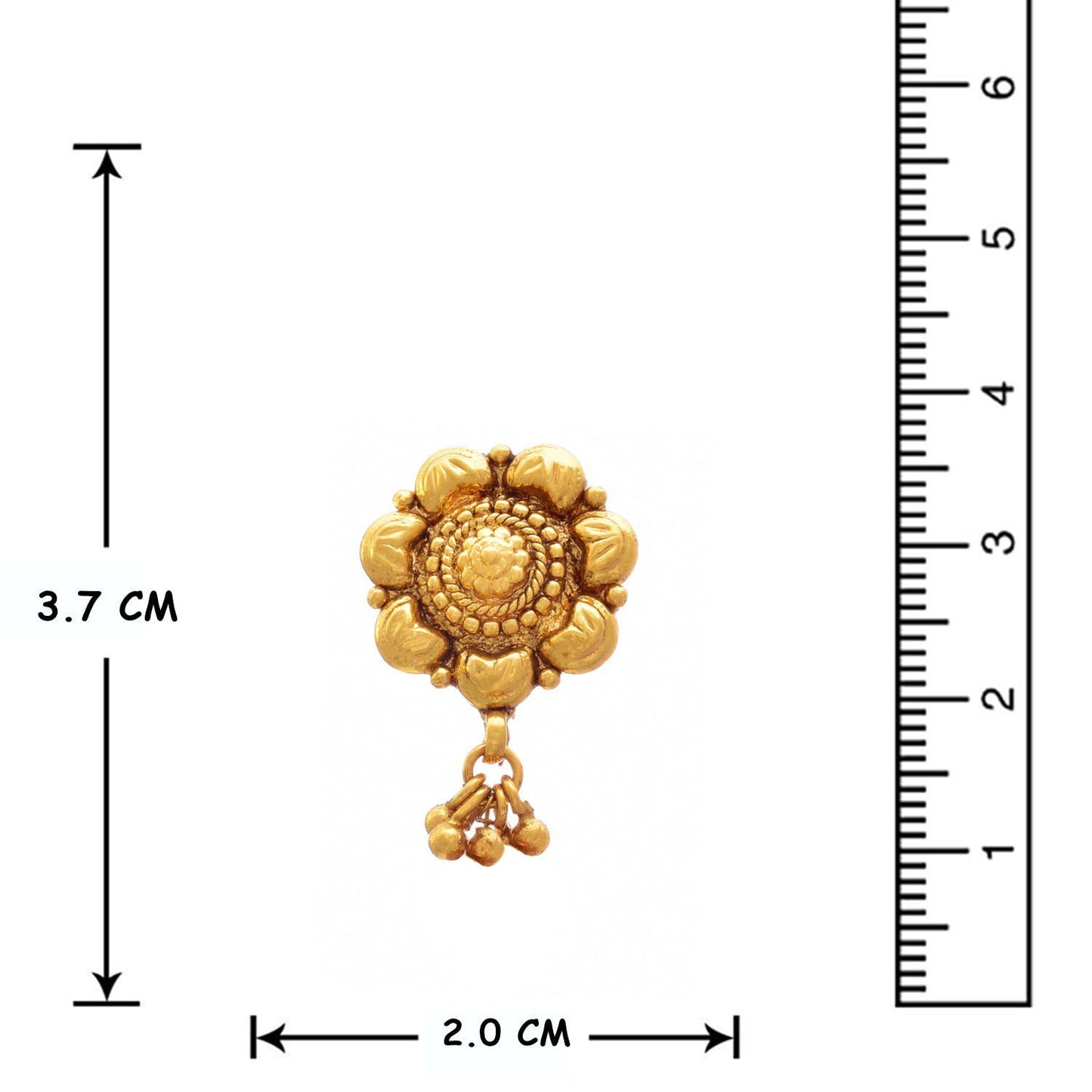Gold Plated Floral Necklace Set Temple Style With Matching Earrings , Festive & Party