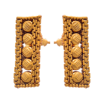 And One Gram Gold Plated Patta Necklace Set With Earring N Women