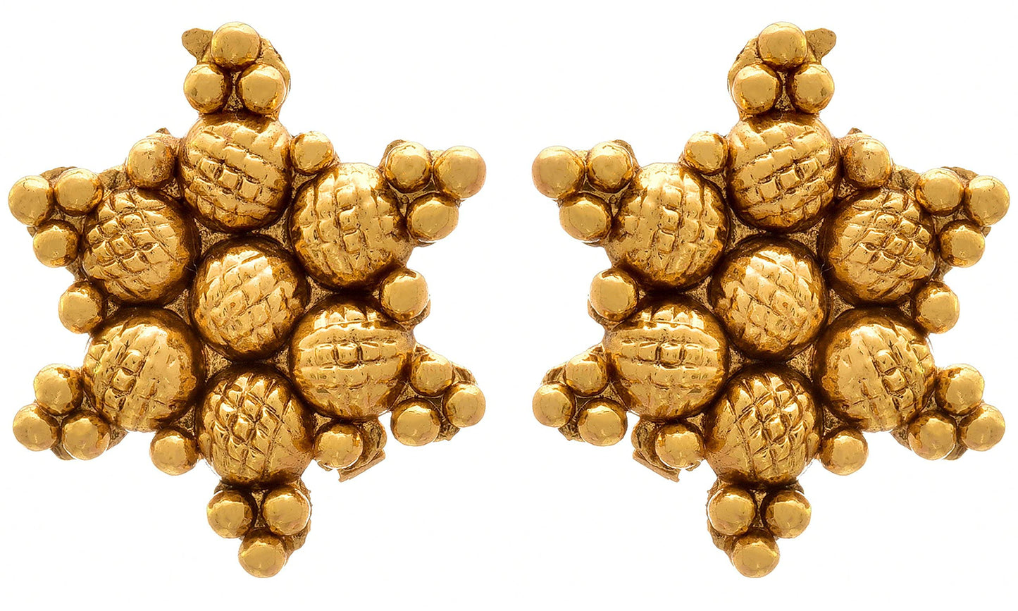 Floral One Gram Gold Plated Necklace Set With Stud Earrings