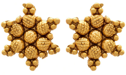 Floral One Gram Gold Plated Necklace Set With Stud Earrings