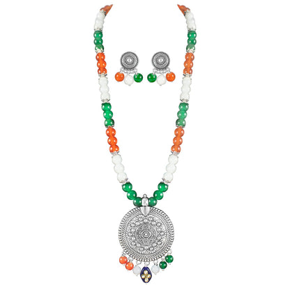 Tri Color Necklace Set Handmade Patriotic For Independence Day/Republic Day .