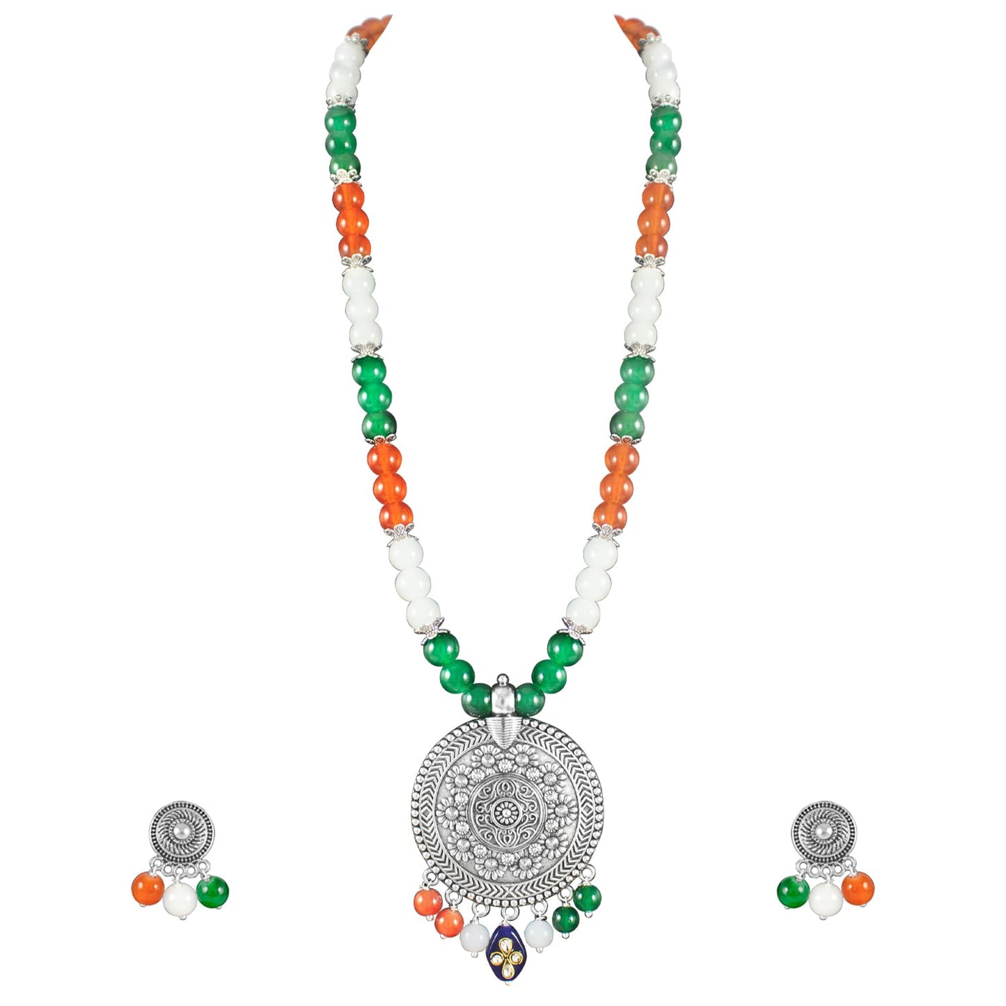 Tri Color Necklace Set Handmade Patriotic For Independence Day/Republic Day .