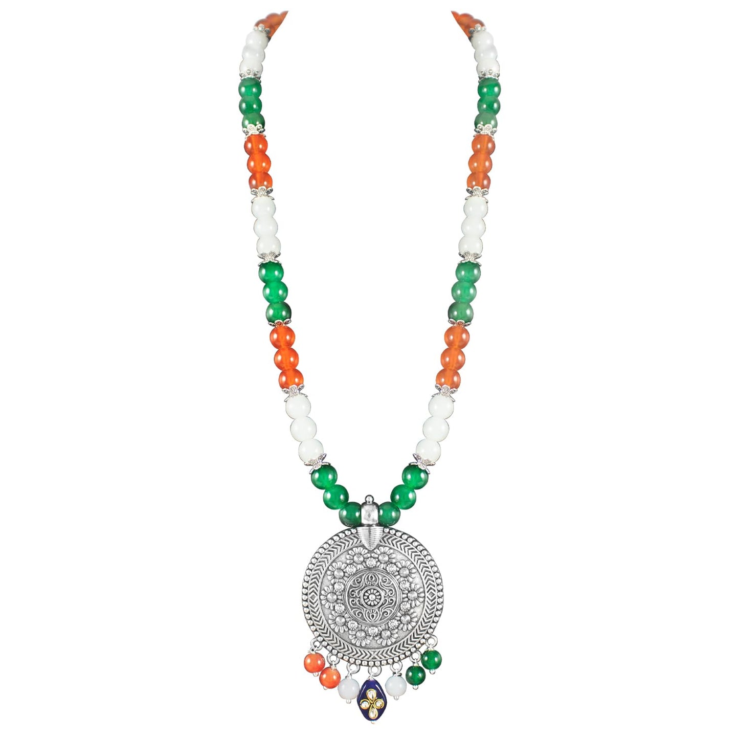 Tri Color Necklace Set Handmade Patriotic For Independence Day/Republic Day .