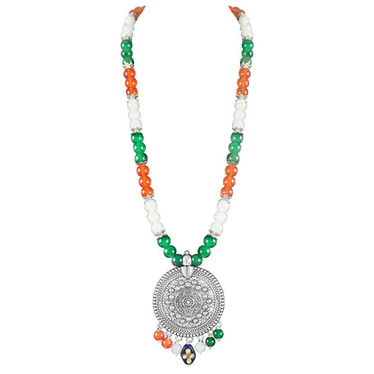Tri Color Necklace Set Handmade Patriotic For Independence Day/Republic Day .