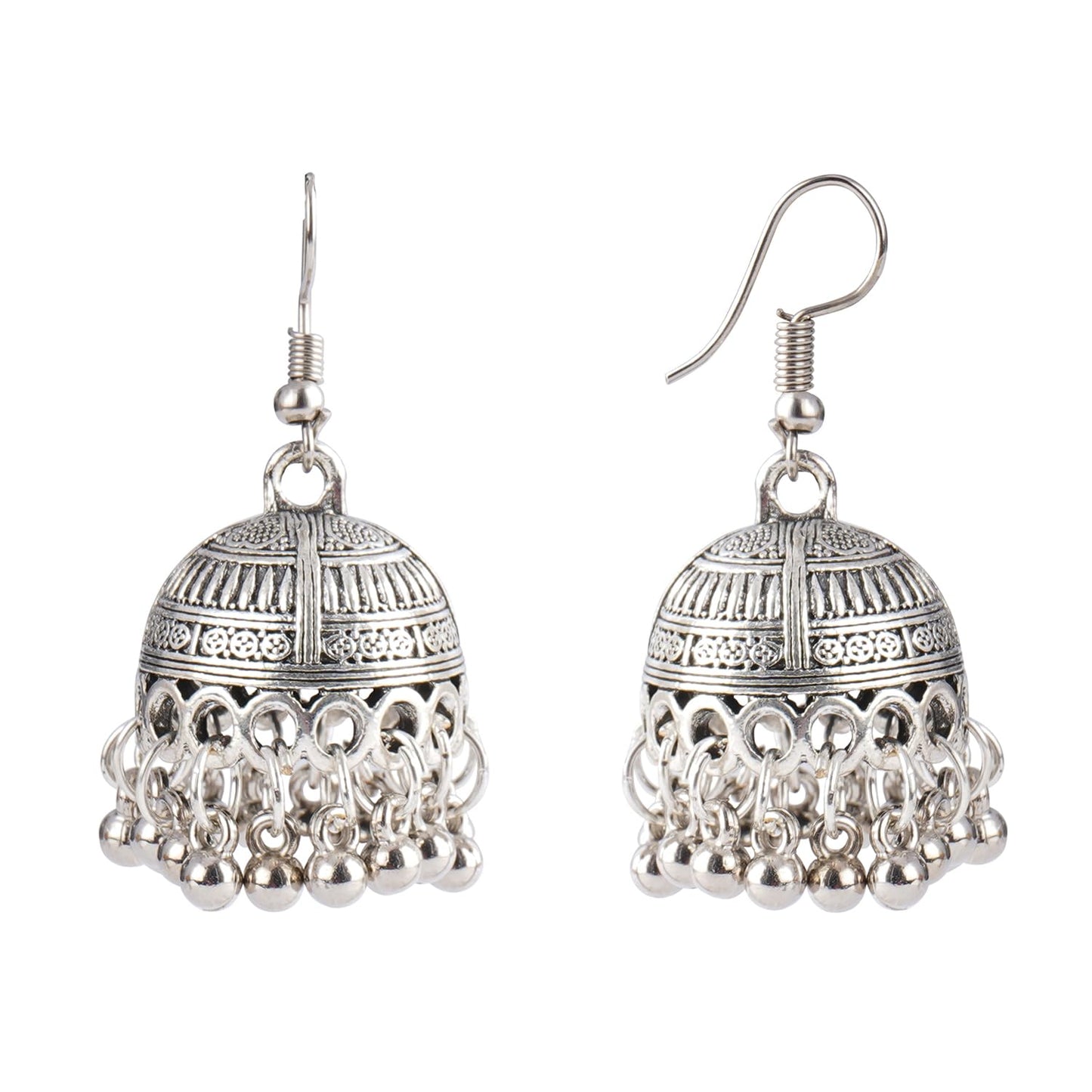 Able Silver Plated German Oxidized Pendant With Long Chain Necklace Set