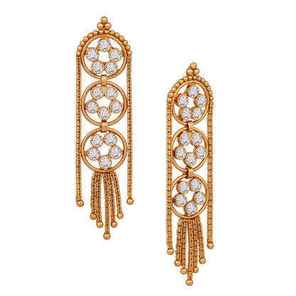 Gold Plated Multistrand Chain Lcd Stone Studded Fancy Necklace Set .