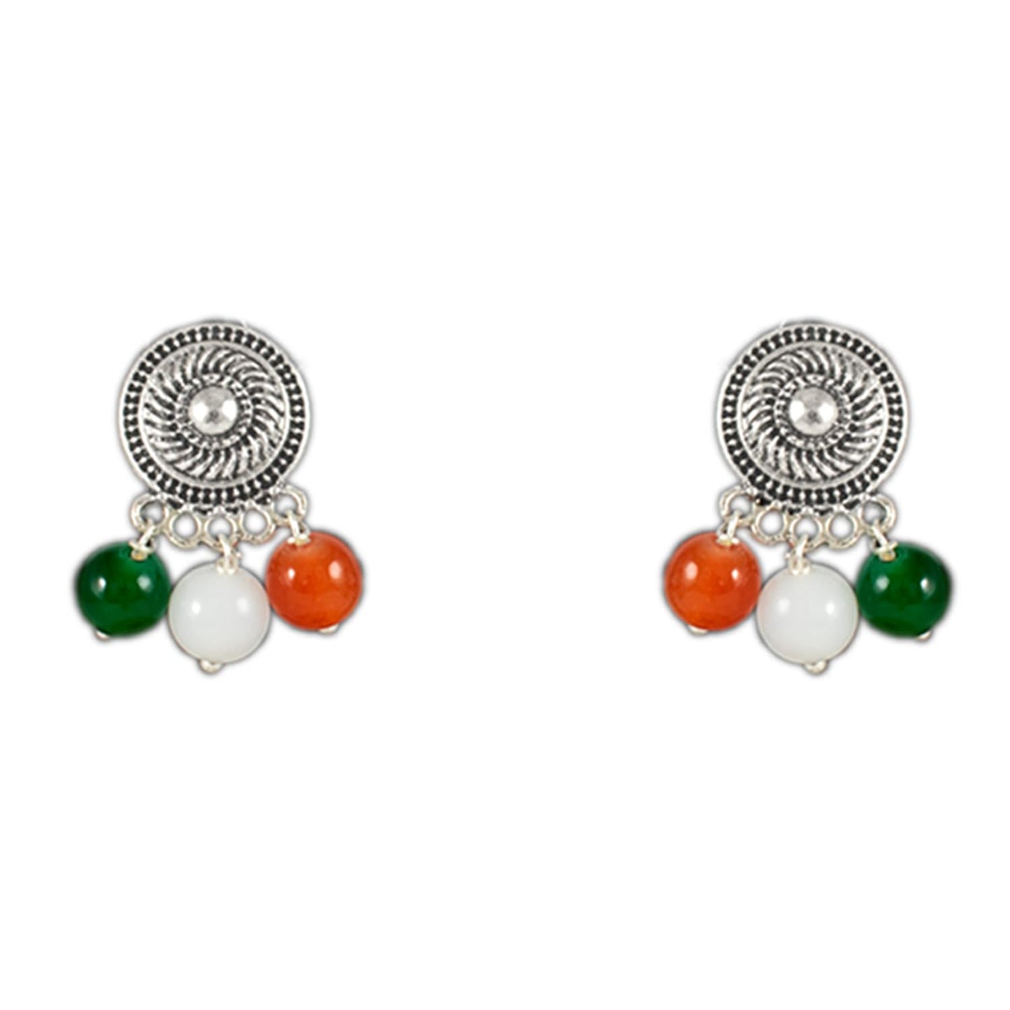 Tricolour Beaded Necklace Set – Patriotic Indian Jewelry for Independence Day