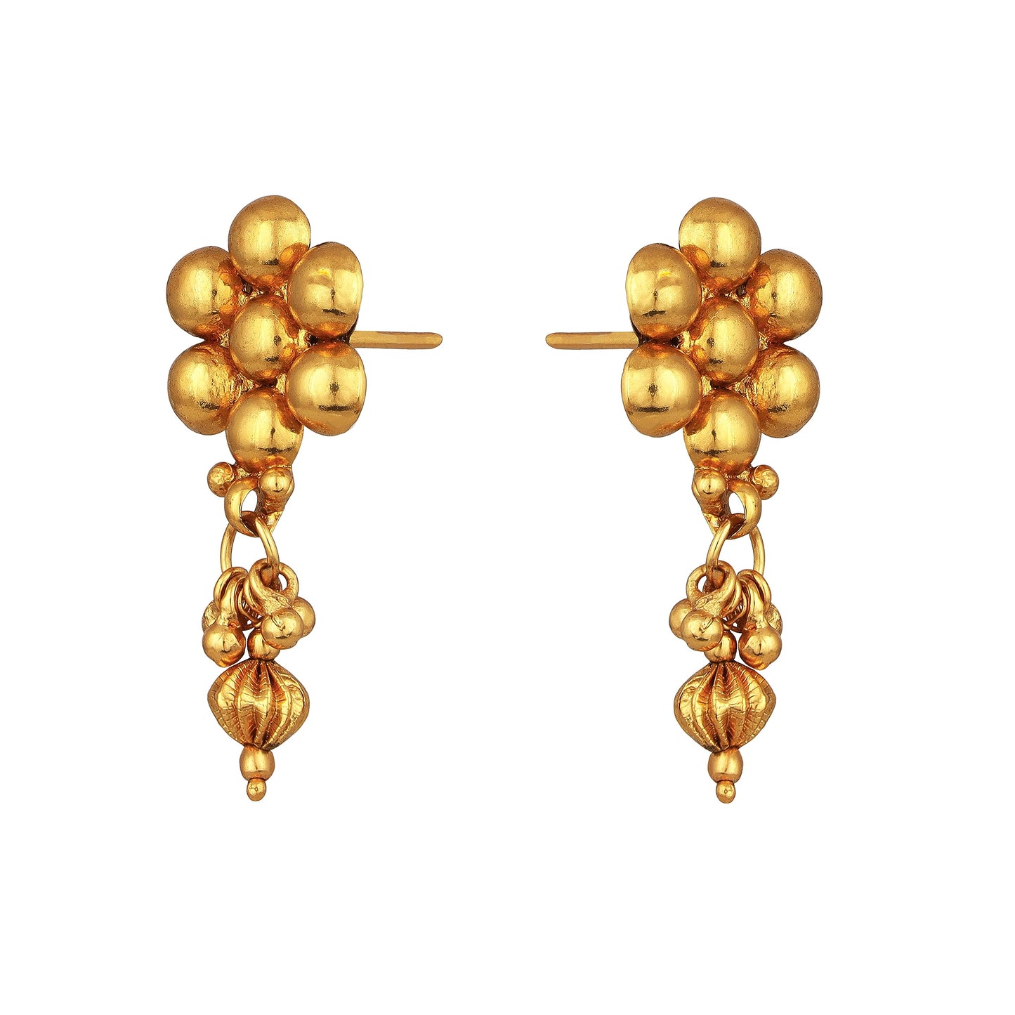 One Gram Gold Plated Patta Golden Bead Design Long Necklace Set With Adjustable Thread