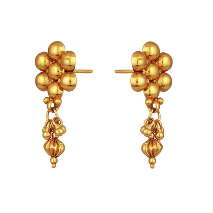 One Gram Gold Plated Patta Golden Bead Design Long Necklace Set With Adjustable Thread